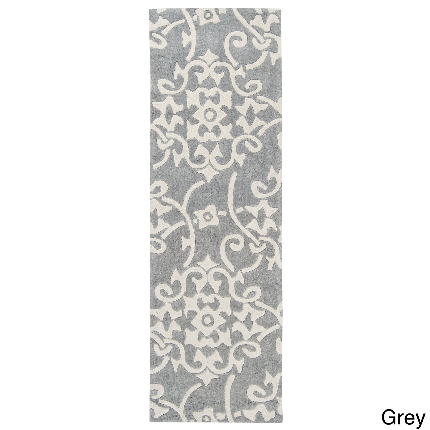 Hand tufted Floral Contemporary Runner Rug (26 X 8)