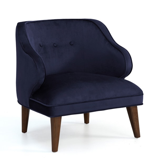 Shop Retro Navy Curved Arm Accent Chair - Overstock - 9098063