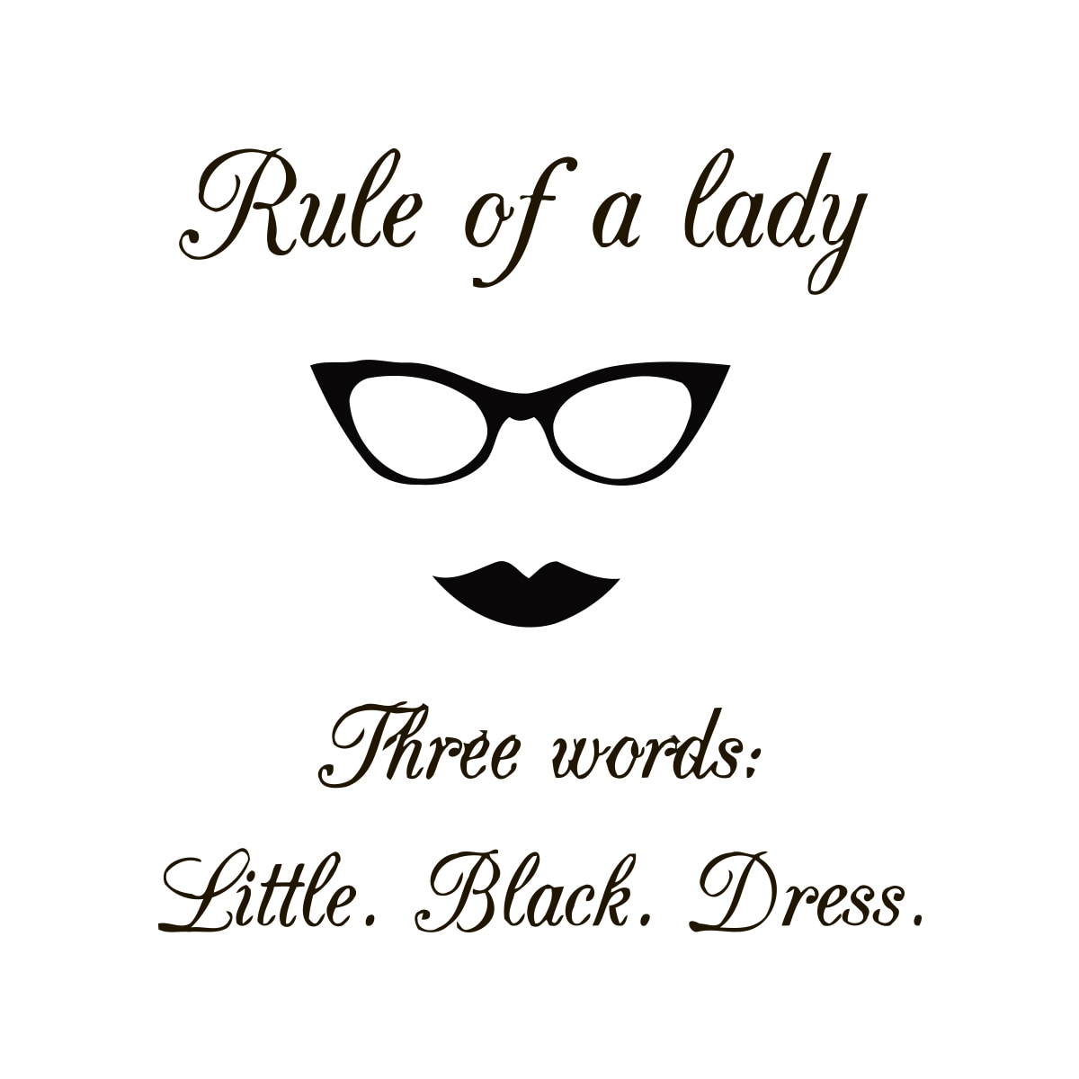 black dress quote Little Vinyl Wall Art - Bed Bath & Beyond one word caption for black outfit