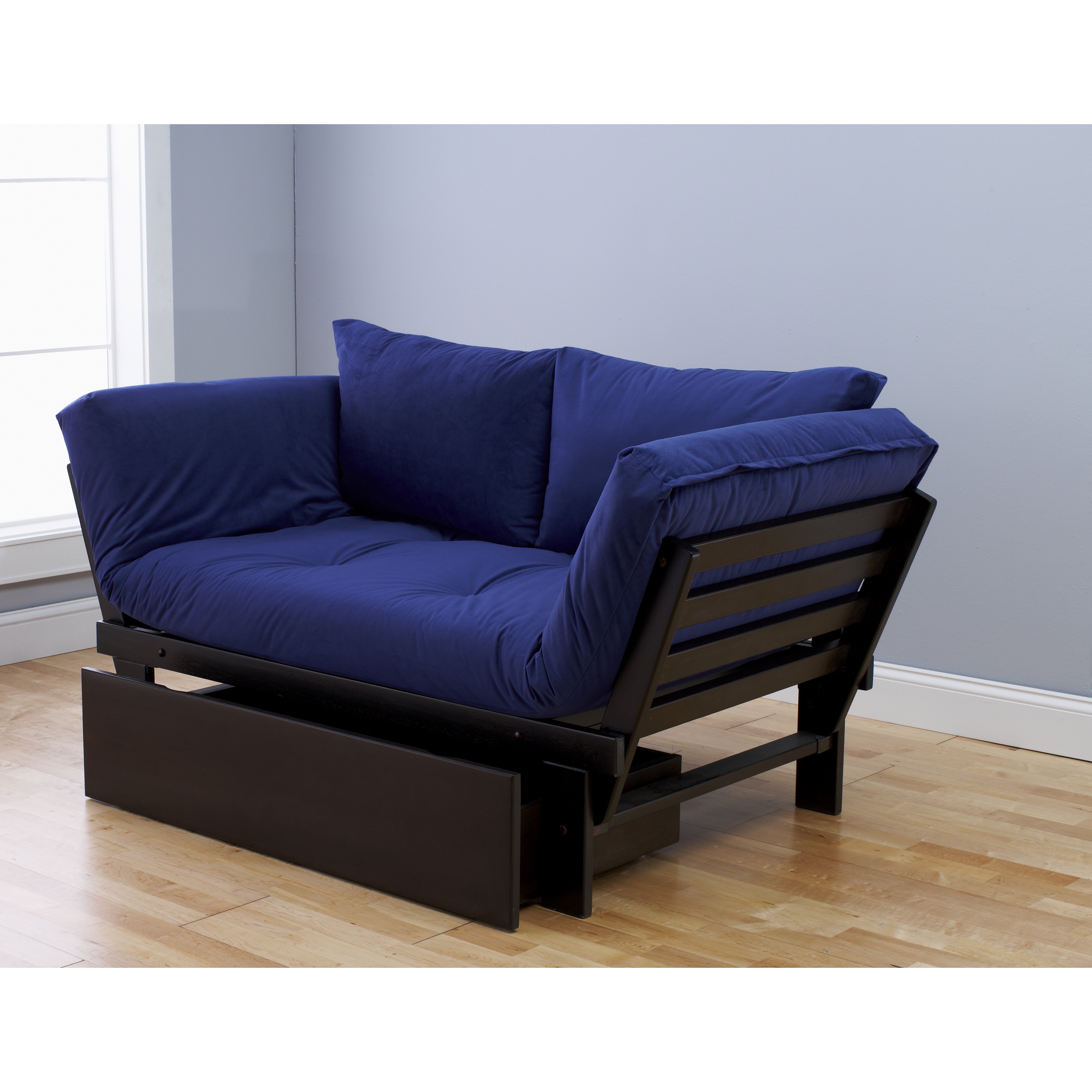 Elite Wood Blue Lounger With Drawer