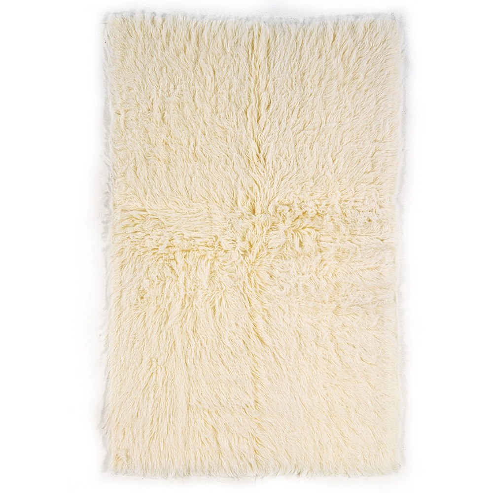 Linon Flokati Wool Thick Area Rug