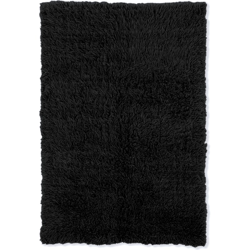 Linon Flokati Heavy Black Runner Area Rug - 2' x 8'