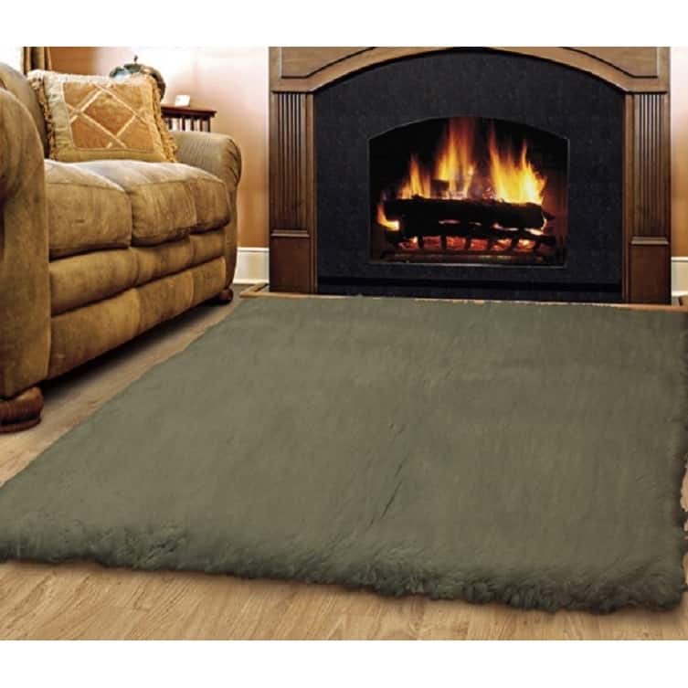 Linon Flokati Heavy Olive Rug (2' x 8') - 2' x 8'