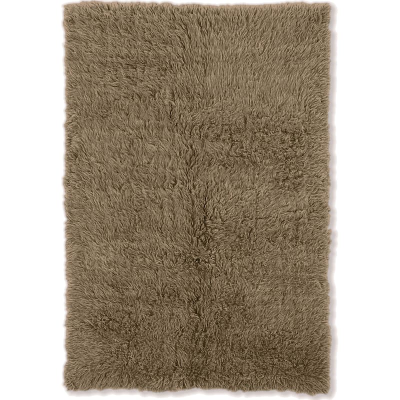 Linon Flokati Wool Thick Area Rug - 2'4" x 4'3" - Mushroom