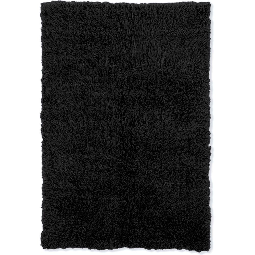 Linon Flokati Super Heavy Black Rug (10' x 14') - 10' x 14'