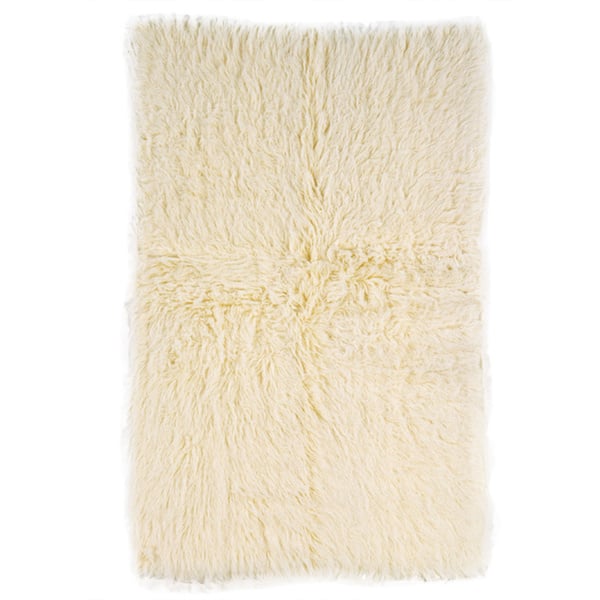 Linon Flokati Super Heavy Natural Rug (3' x 5') - 3' x 5'
