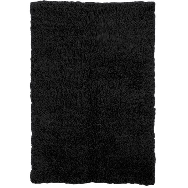 Linon Flokati Super Heavy Black Rug (3' x 5') - 3' x 5'