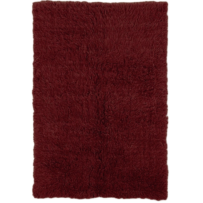 Flokati Super Heavy Burgundy Rug (4 X 6)