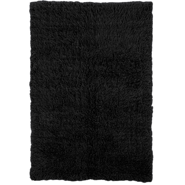 Flokati Super Heavy Black Rug (4 X 6)