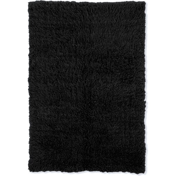 Linon Flokati Super Heavy Black Rug (5' x 7') - 5' x 7'