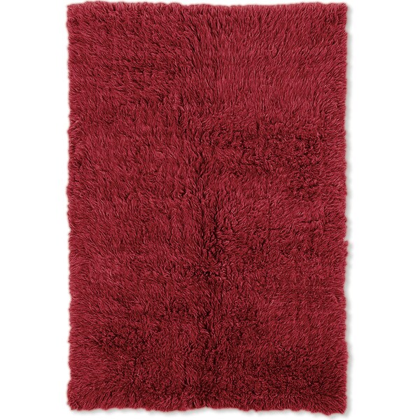 Linon Flokati Super Heavy Red Rug (6' x 9') - 6' x 9'