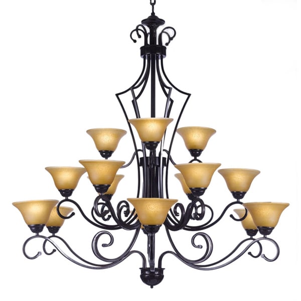 Gallery Versailles 15 Light Wrought Iron Chandelier Black Gallery Versailles 15 Light Wrought Iron Chandelier Black