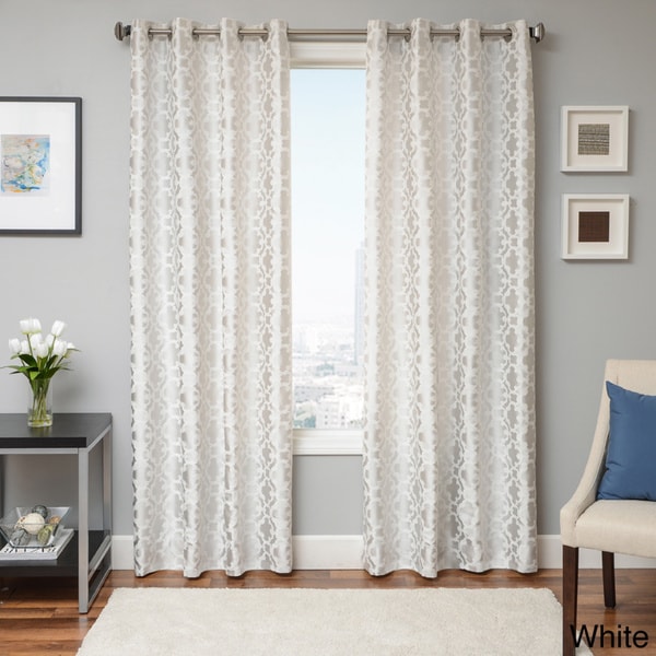 Peyton Tile Woven Jacquard Grommet Top Curtain Panel