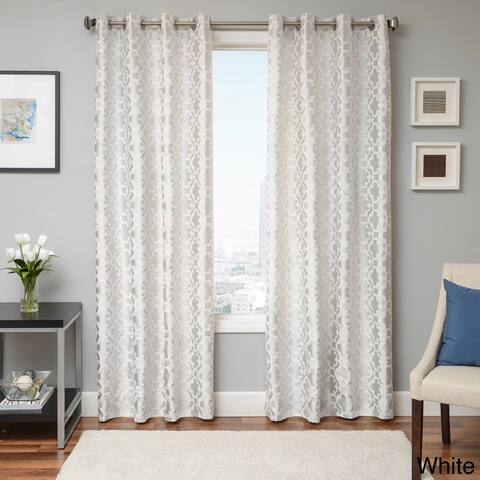 Softline Peyton Tile Woven Jacquard Grommet Top Curtain Panel