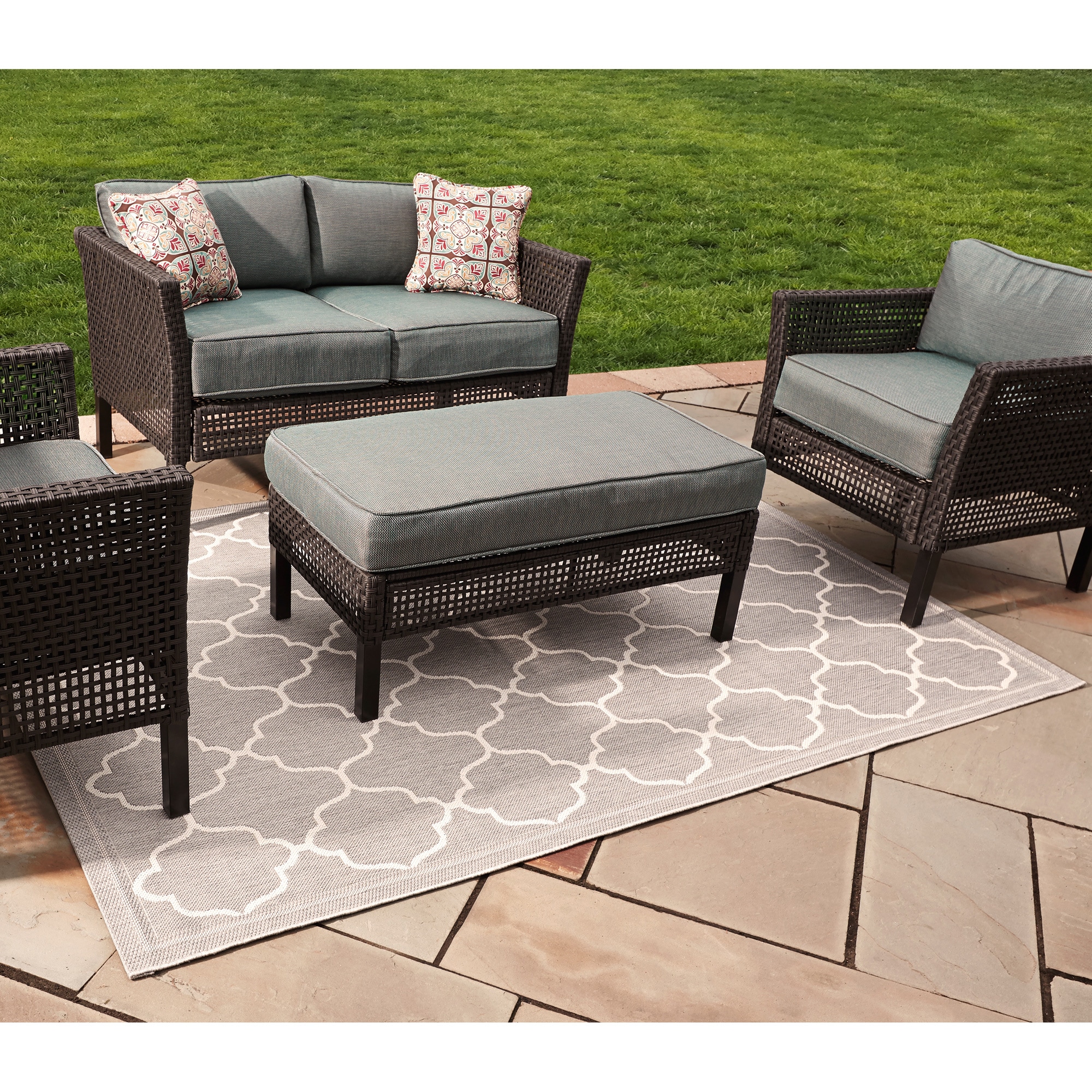 Moroccan Grey Indoor/ Outdoor Polypropylene Rug (53 X 74)