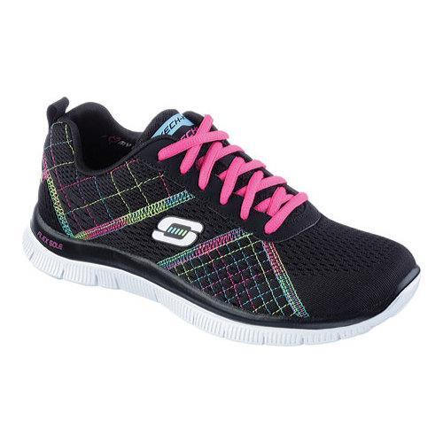 Womens Skechers Flex Appeal Training Shoe Totally Fab Black/Multi