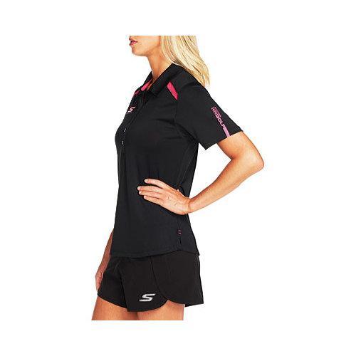 Womens Skechers Fairway 6 Button Polo Shirt Black  