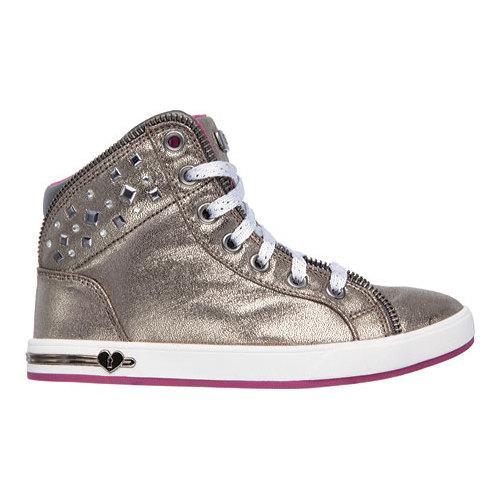 Girls Skechers Shoutouts Zipsters High Top Gunmetal   17517586