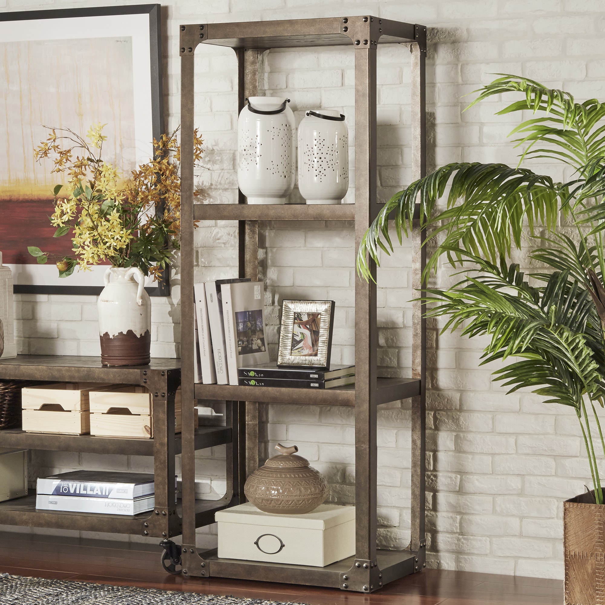 Renate Grey Bookcase   Shopping Media