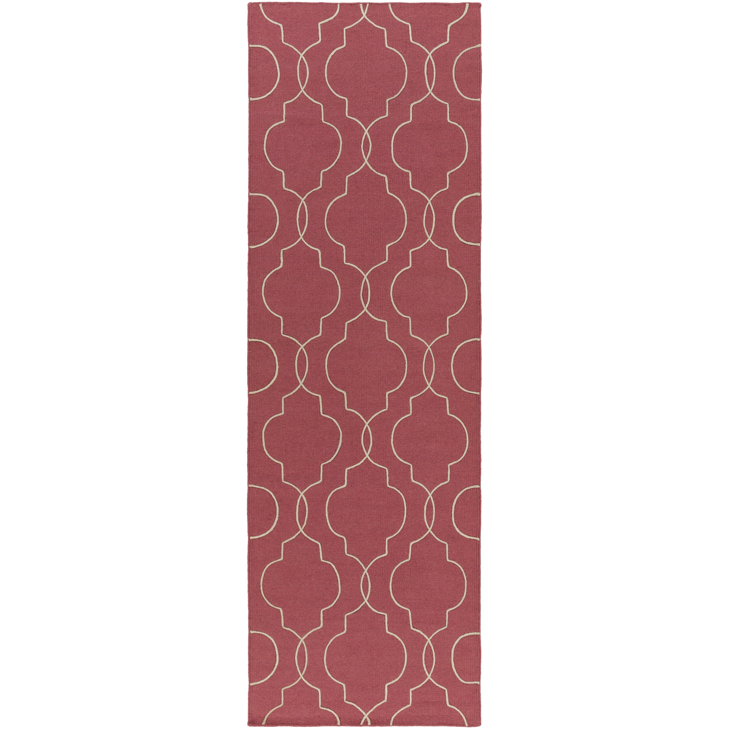 HandWoven Jaiden Geometric Pattern Wool Area Rug (2'6 x 8') Free