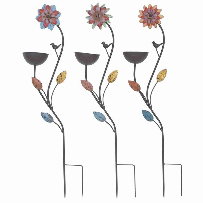 Metal Garden Bird Feed Stake (Set of 3)
