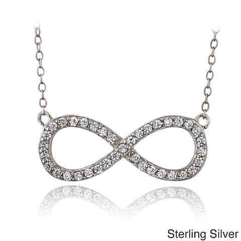 Icz Stonez Sterling Silver Cubic Zirconia Infinity Necklace
