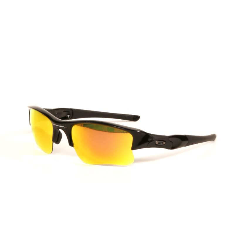 Oakley Flak Jacket Xlj Black With Polarized Fire Iridium Lenses