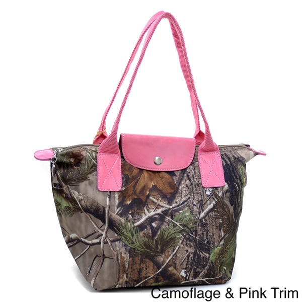 camo tote bag with stripe