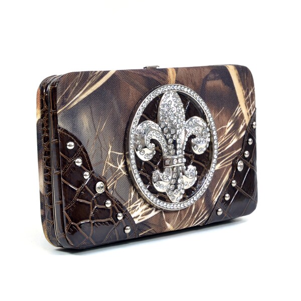 Realtree® Camouflage WALLET W//RHINESTONE FLEUR-DE-LIS