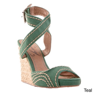 Nvy Womens K Rad Cross Strap Open toe Espadrille Wedges