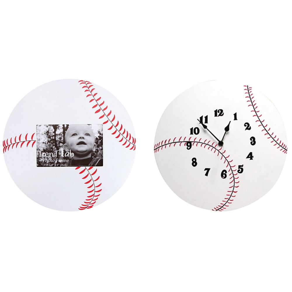 Trend Lab 2 piece Baseball Wood Decor Set