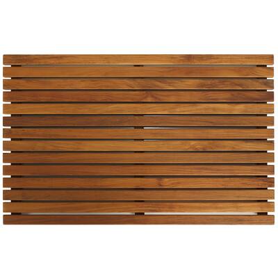 Bare Decor Zen Large Oiled Solid Teak Shower Mat