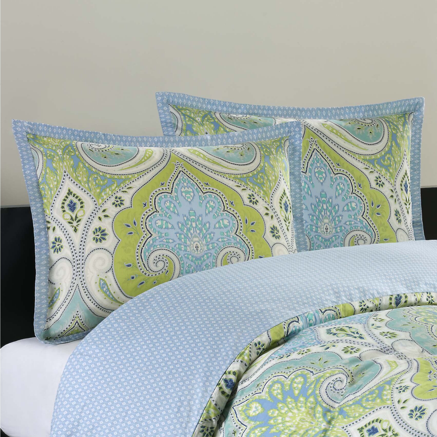 Shop Echo Design Sardinia Green Blue Cotton Duvet Cover Set On