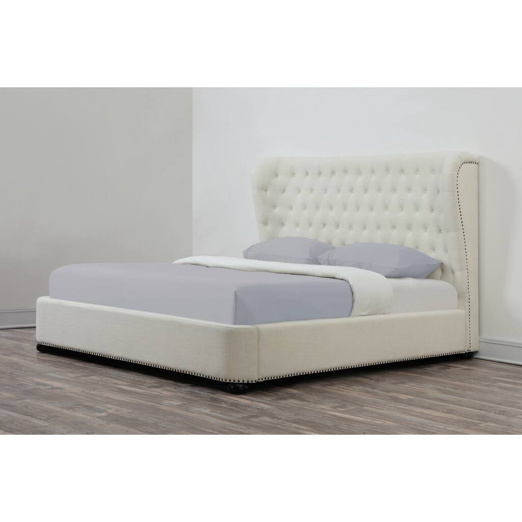 Finley Beige Linen Bed
