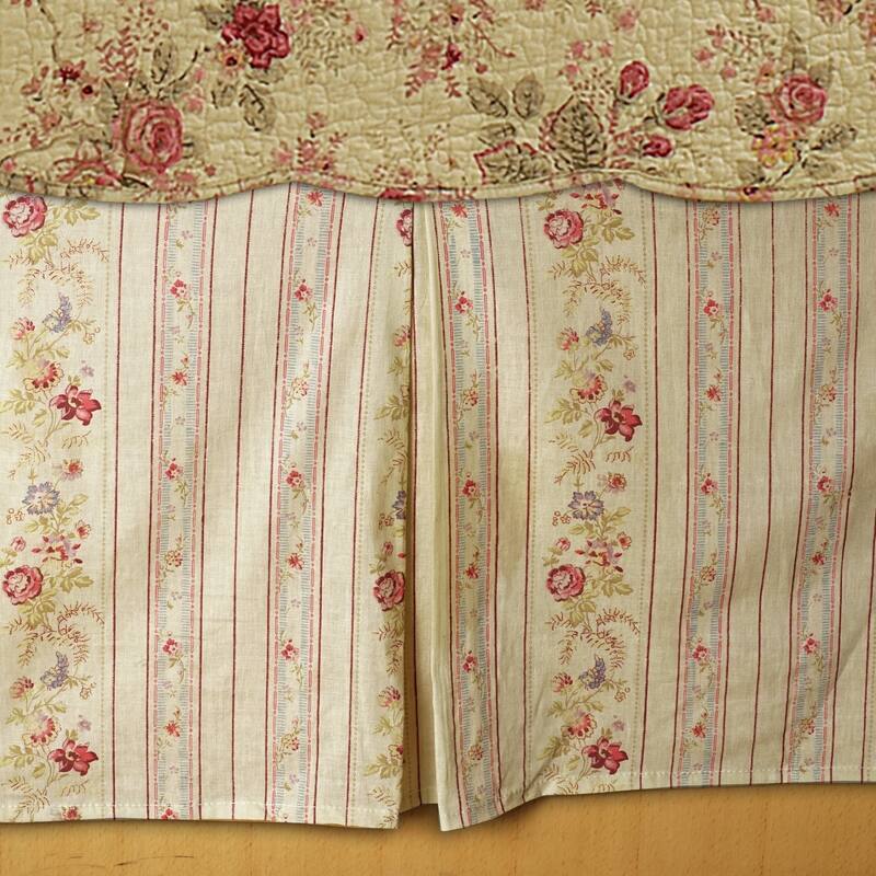 Greenland Home Fashions Antique Rose Cotton 15-inch Drop Bedskirt