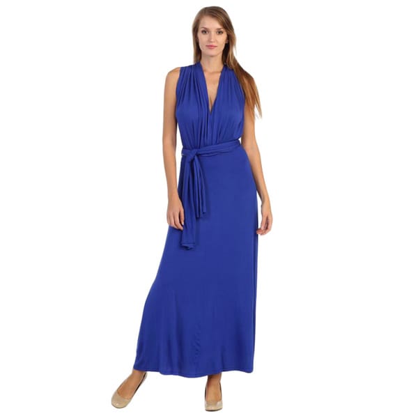 Hadari Womens Contemporary Casual Scoop Neck Maxi Dress