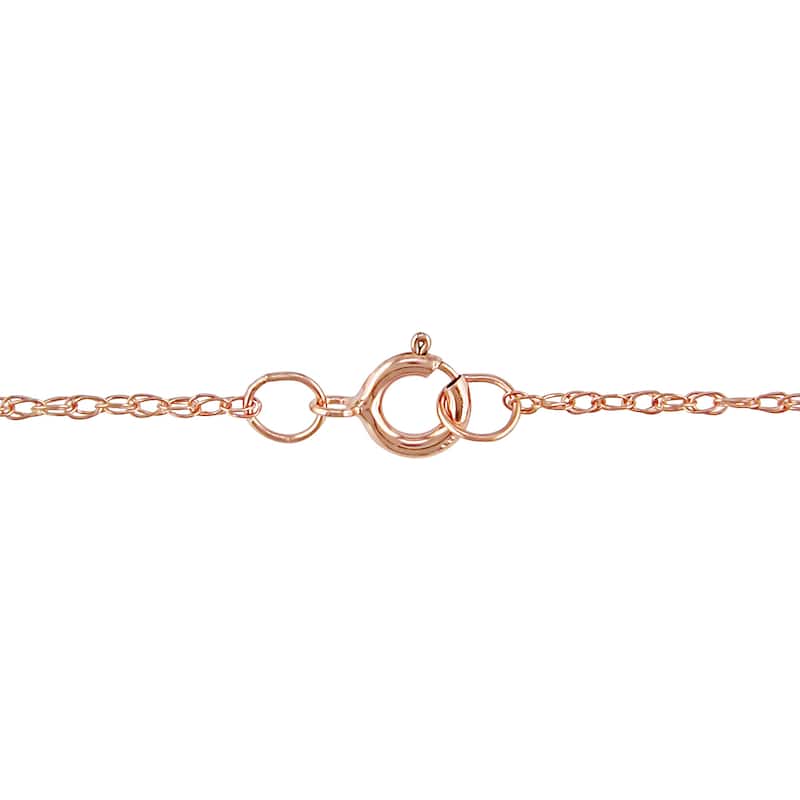 Miadora 10k Rose Gold Amethyst and Diamond Heart Necklace