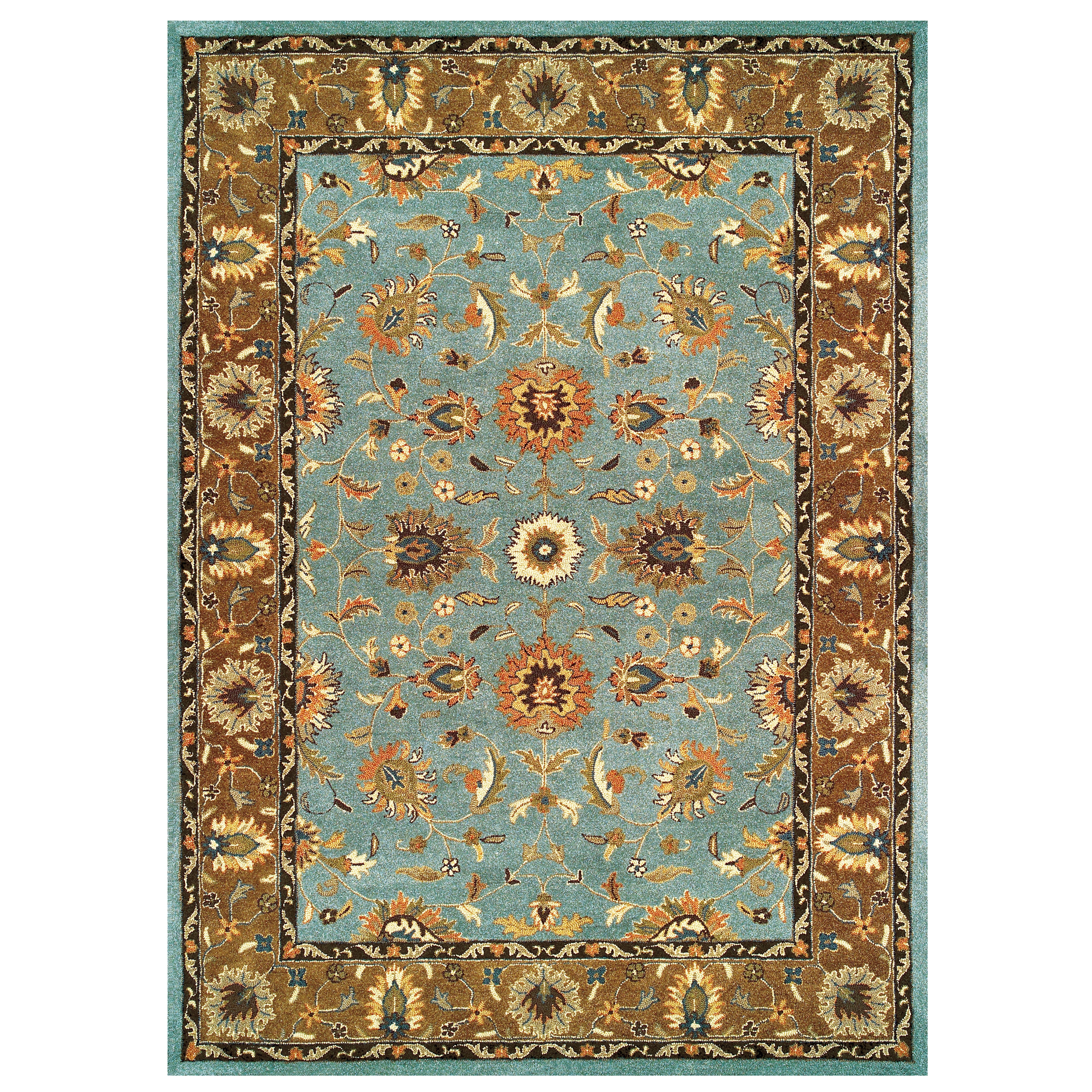 Makenzie Light Blue Brown Rug (96 X 136)