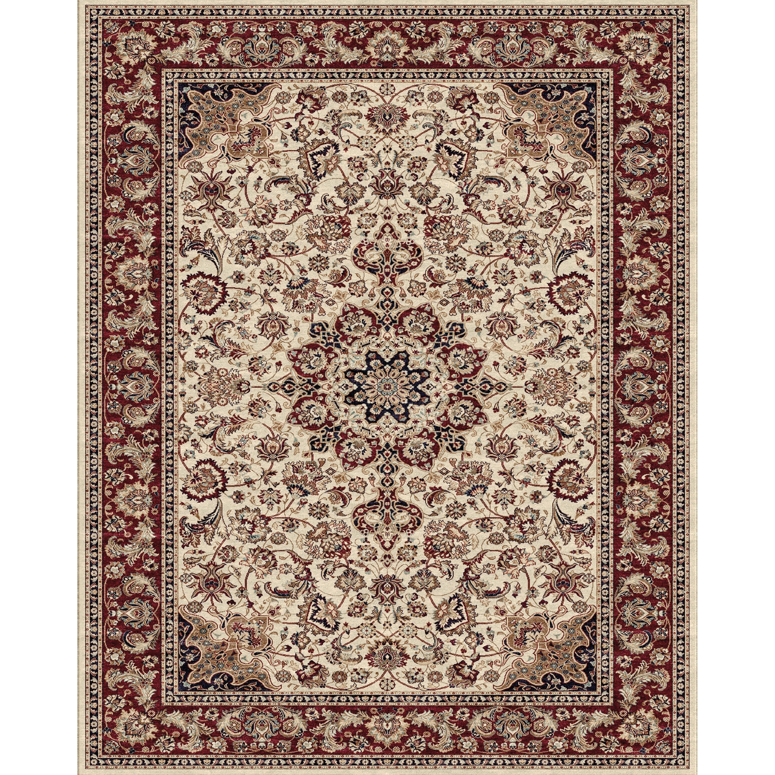 Delia Cream Red Rug (81 X 111)