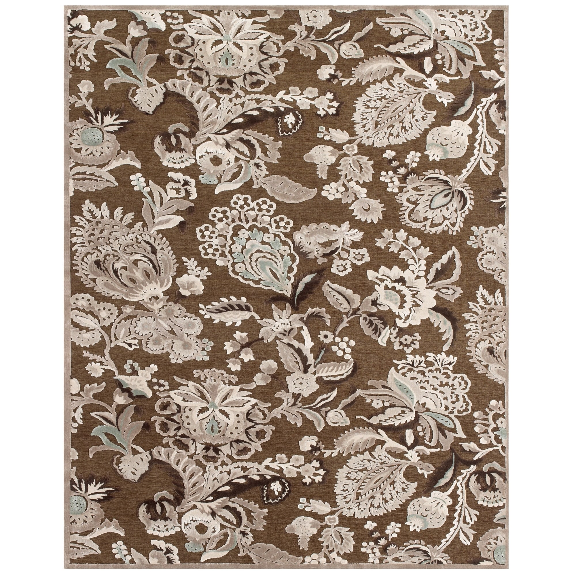 Penelope Coffee Grey Rug (76 X 106)