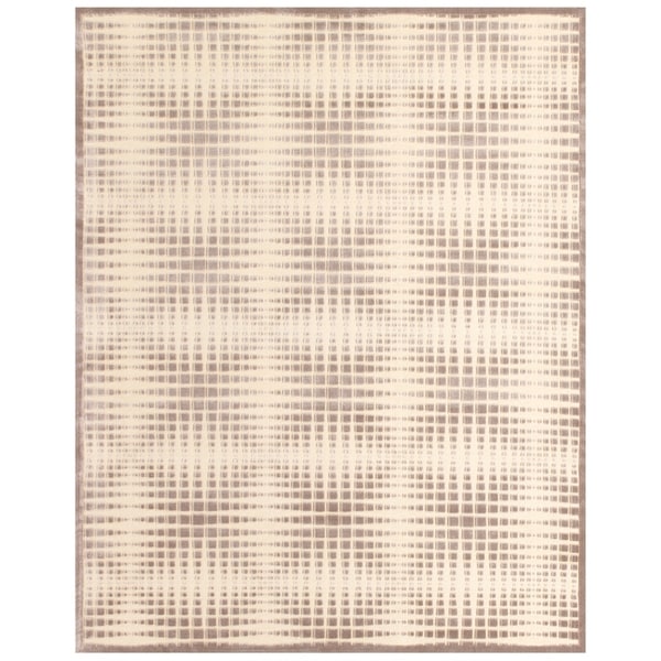 Grand Bazaar Power Loomed Viscose Penelope Rug in Cream/Gray 7'-6" X 10'-6" - 7'6" x 10'6"