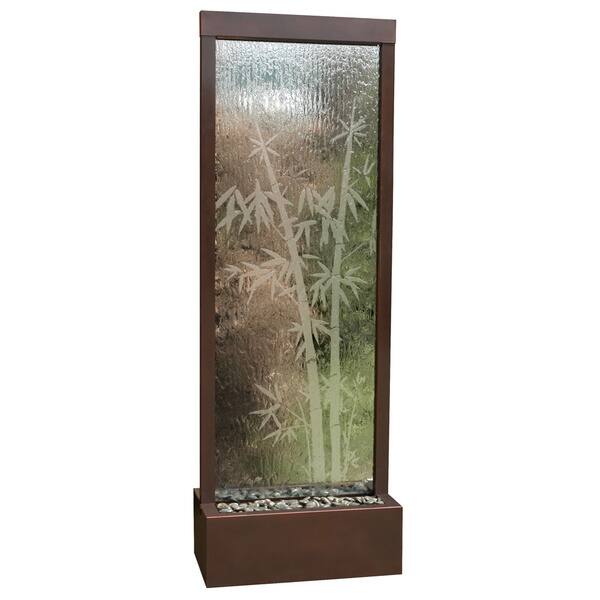 6-foot Dark Copper Gardenfall with Bamboo Etched Clear Glass ...