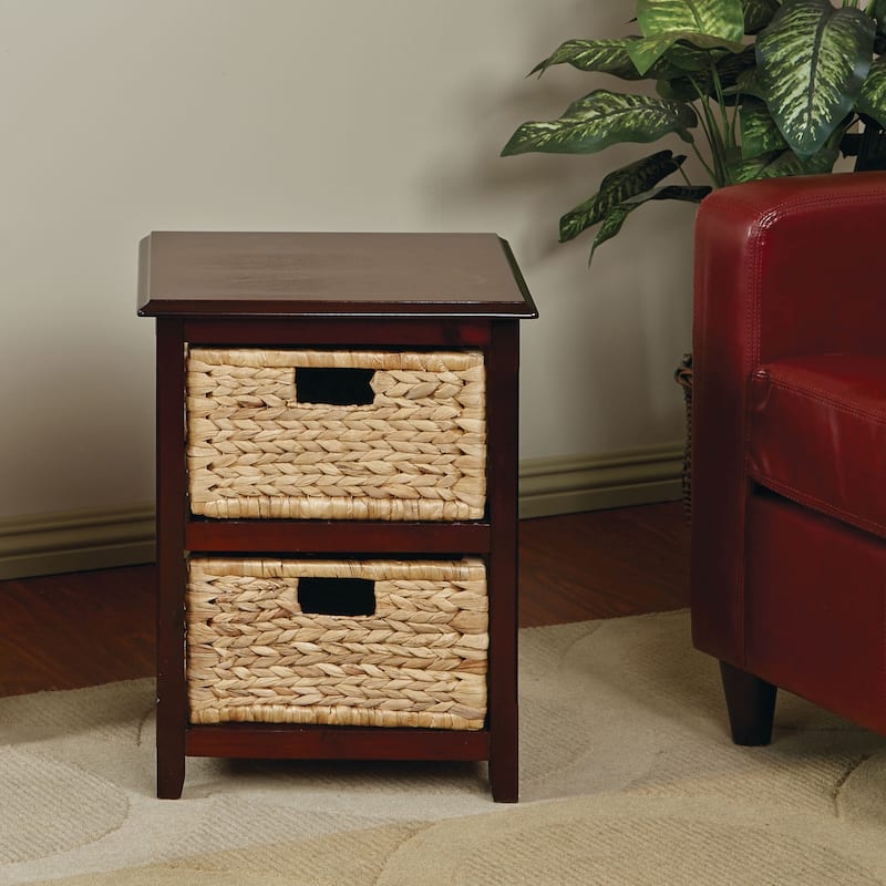 Copper Grove Turtle Mountain Basket Storage Unit with Removable Straw-grass Bins