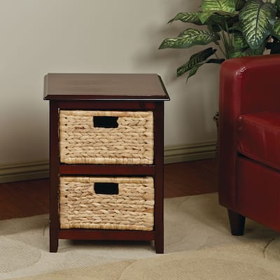 Copper Grove Turtle Mountain Basket Storage Unit with Removable Straw-grass Bins