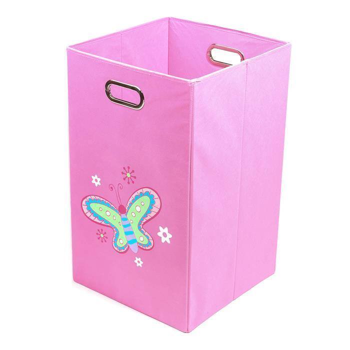 Nuby Light Pink Butterfly Folding Laundry Bin