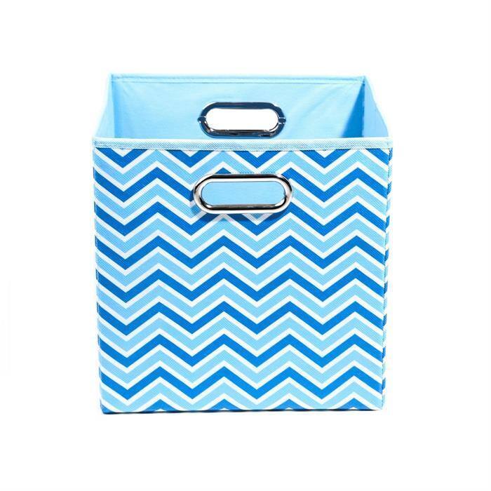 Chevron Folding Storage Bin in Sky Blue