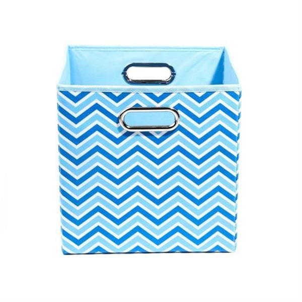 Chevron Folding Storage Bin in Sky Blue