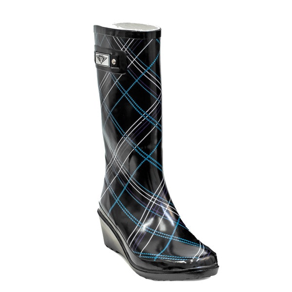 tall wedge rain boots