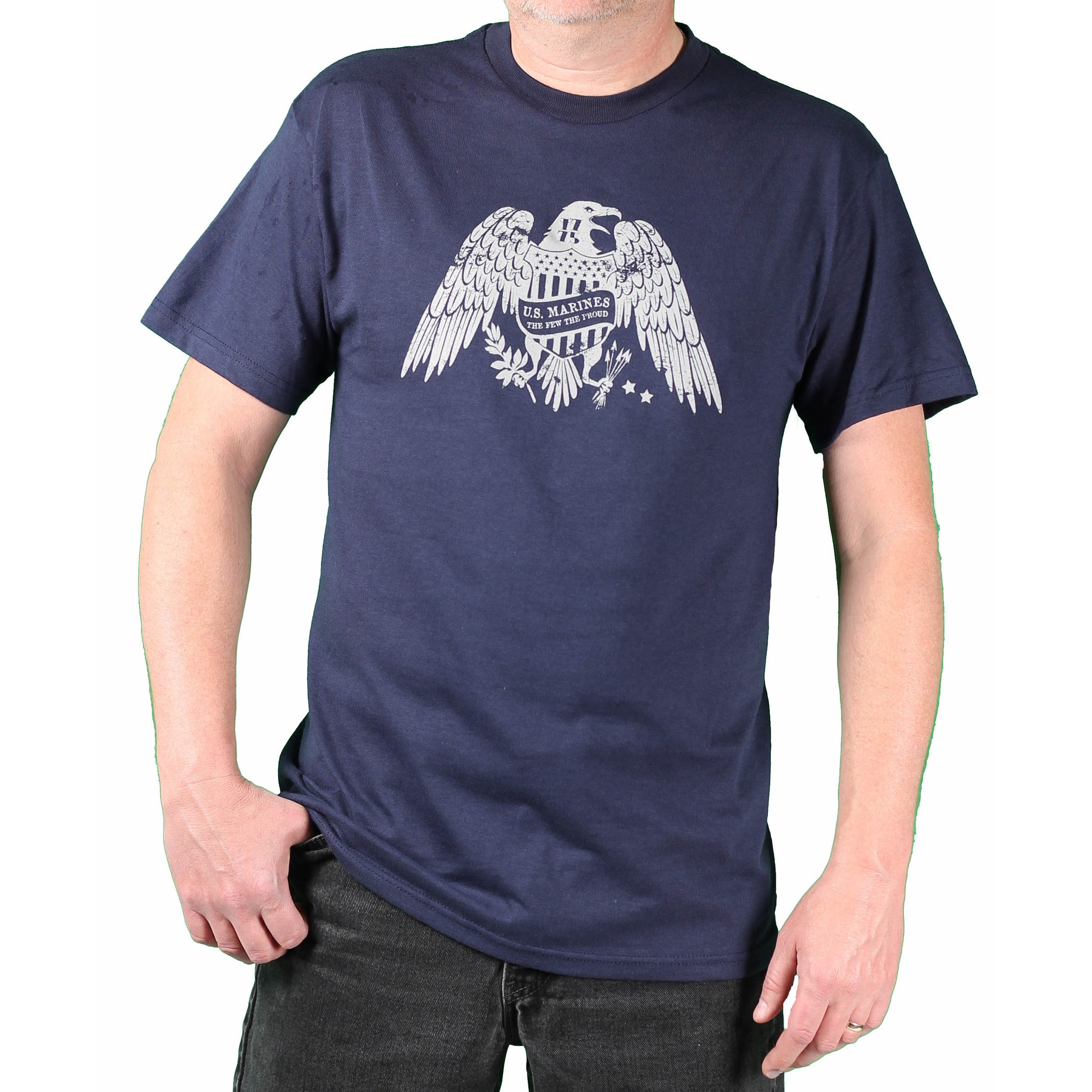 Usmc Mens Navy Eagle Printed Tee