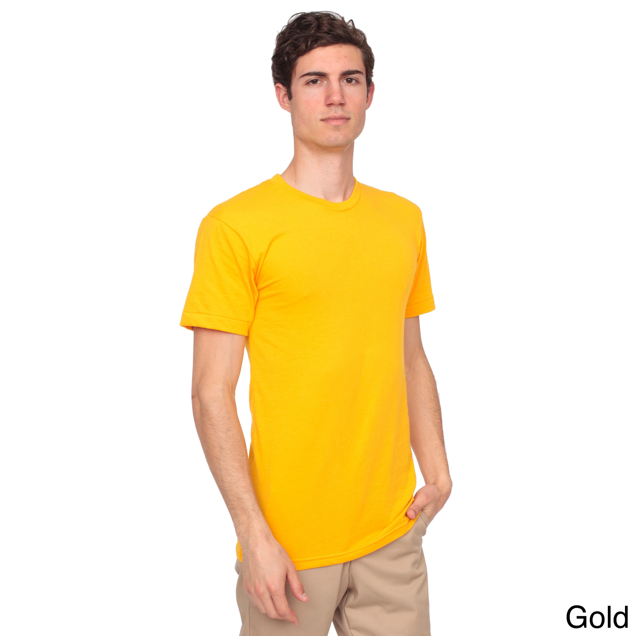 American Apparel American Apparel Unisex Poly cotton Crew Neck T shirt Gold Size XS